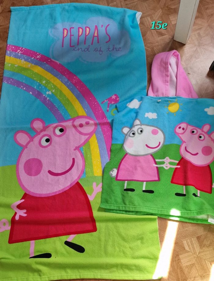 Serviette et poncho peppa pig