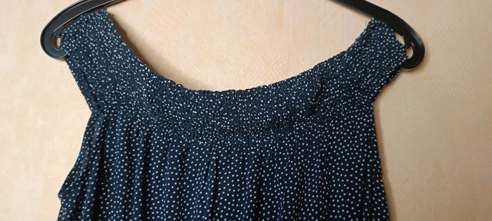 Blouse bleue à pois blanc - photo numéro 3