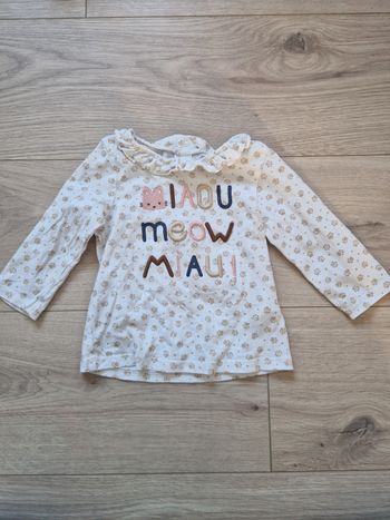 T-shirt bébé fille manches longues Obaibi 12 mois