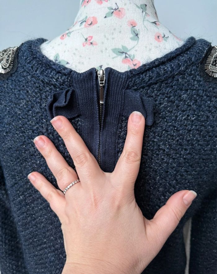 Gros pull bleu avec perles Naf Naf M ou 38 - photo numéro 9