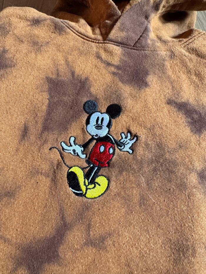 Sweat à capuche H&M Mickey Mouse marron et orange - photo numéro 3