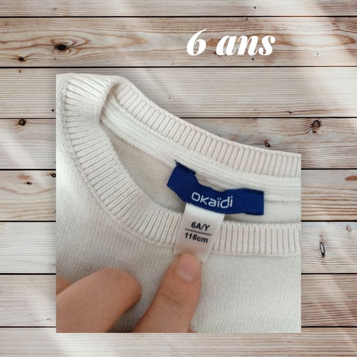 Pull maille tricot renne blanc Okaïdi - photo numéro 3