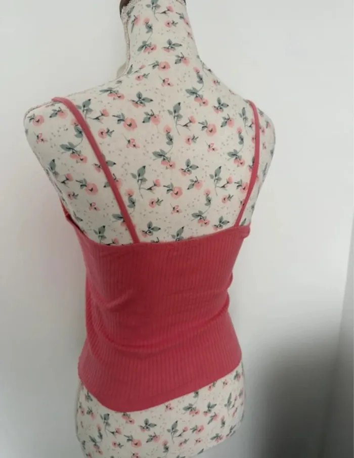 Débardeur top rose corail Pimkie vintage XS ou 34 - photo numéro 6