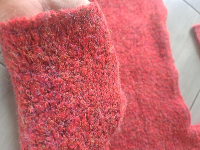 Pull d'hiver vintage Col roulé rouge - photo numéro 10