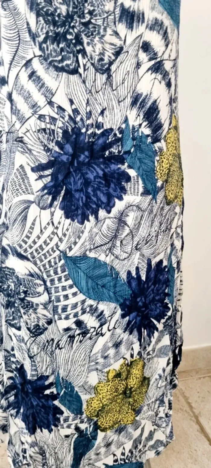Robe desigual bleu blanche imprimé 42 - photo numéro 5
