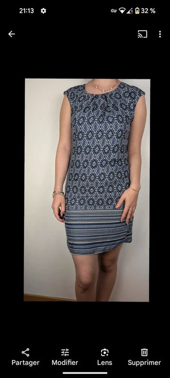 Robe bohème vintage bleue marine