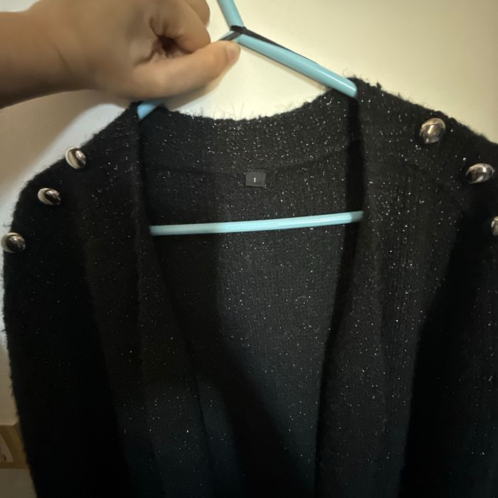 Gilet long noir pailleté - photo numéro 2