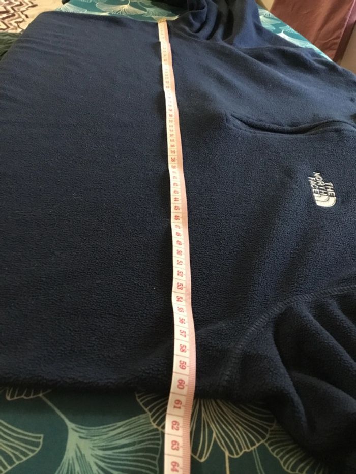 Pull 1/4 zip polaire pour homme The North Face bleu marine taille L 084 - photo numéro 7