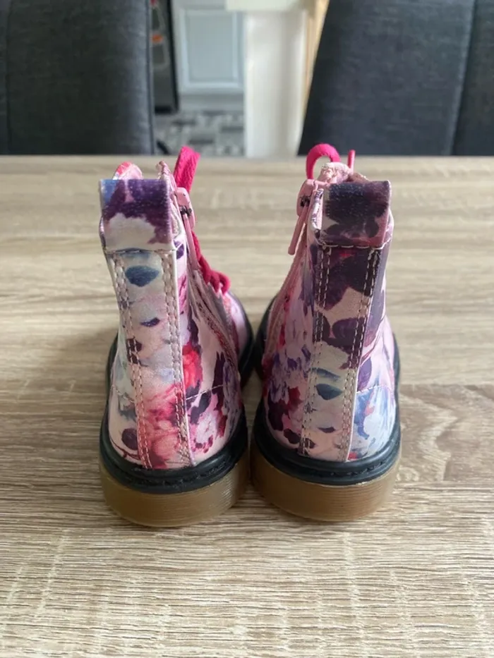 Bottines filles à fleurs roses - photo numéro 4