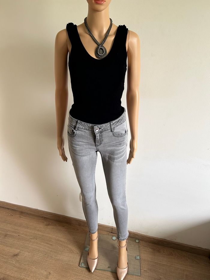 Jean skinny gris LPB Woman taille 36 excellent état - photo numéro 3