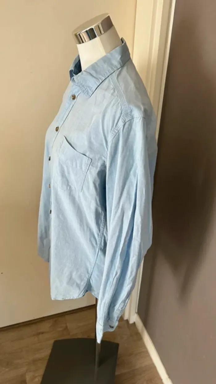 H&M, chemise bleue femme, taille M/38 coupe oversize - photo numéro 2