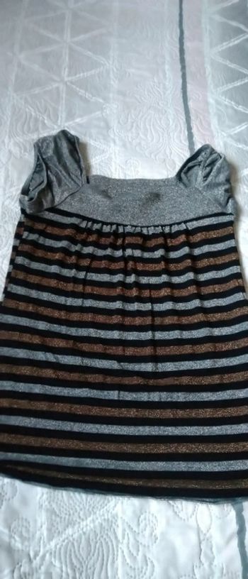 Haut en lurex scintillant à rayures femme argent 38/40 kiabi