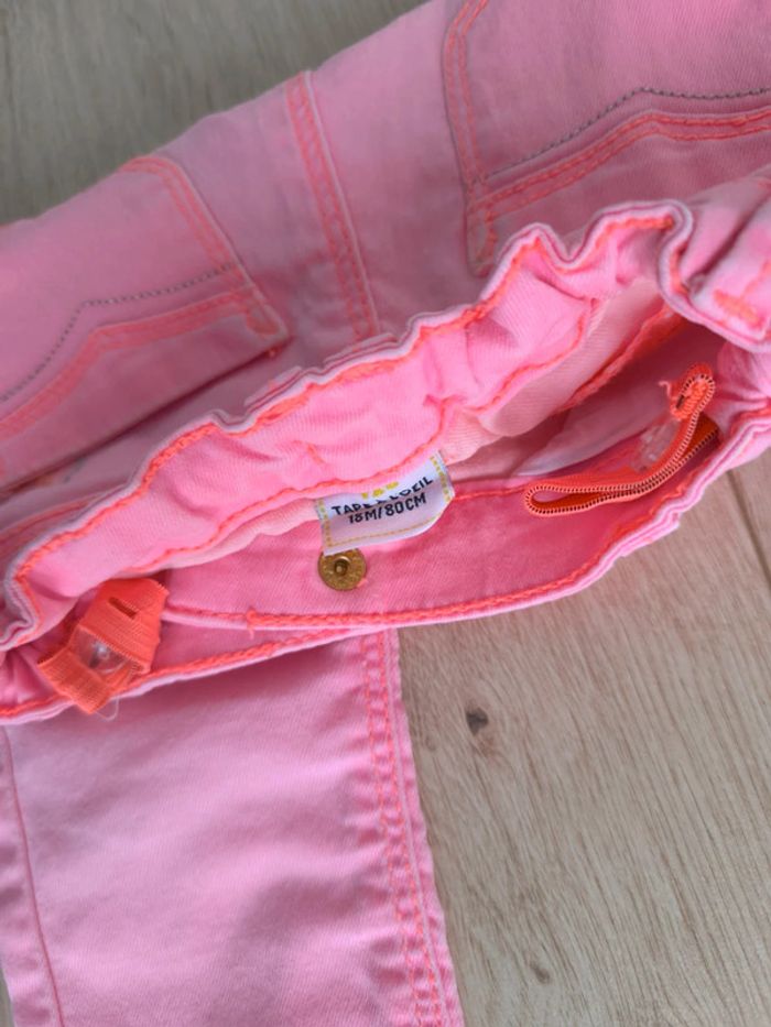 Jean fille rose fluo Tape à L'Oeil - Taille 18 mois 80 cm - photo numéro 2
