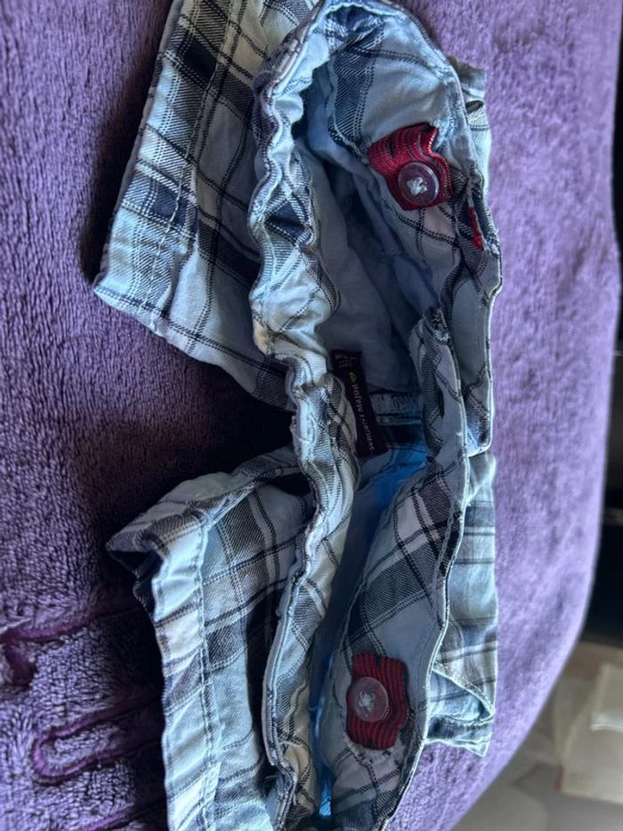Bermuda garcon en coton bleu à carreaux Sergent major taille 4 ans - photo numéro 7
