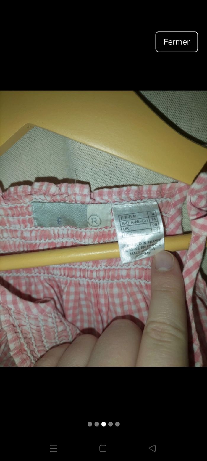 Robe rose et blanche 12 mois - photo numéro 3