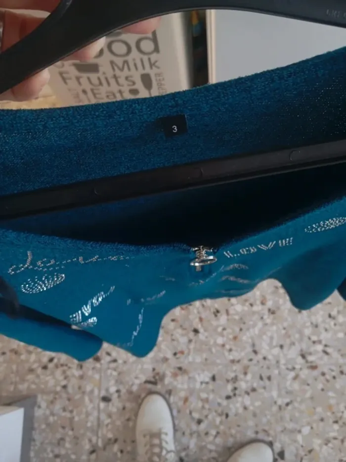 Pull fin turquoise t 3 - photo numéro 4