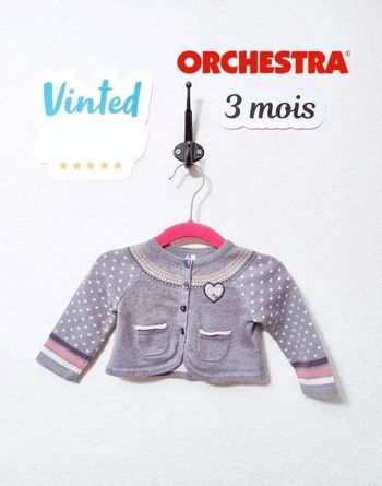 Gilet à bouton fille T. 3 mois Orchestra