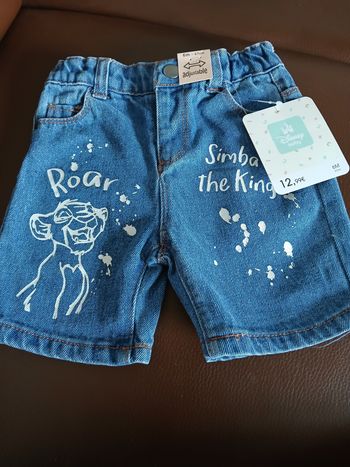 short en jean's mixte taille reglable le roi lion disney 67 cm 6 mois 