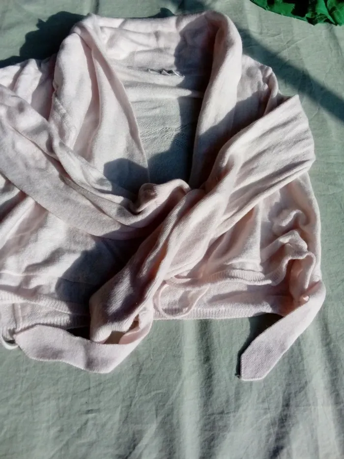 Gilet ouvert rose pâle 6 ans - photo numéro 3