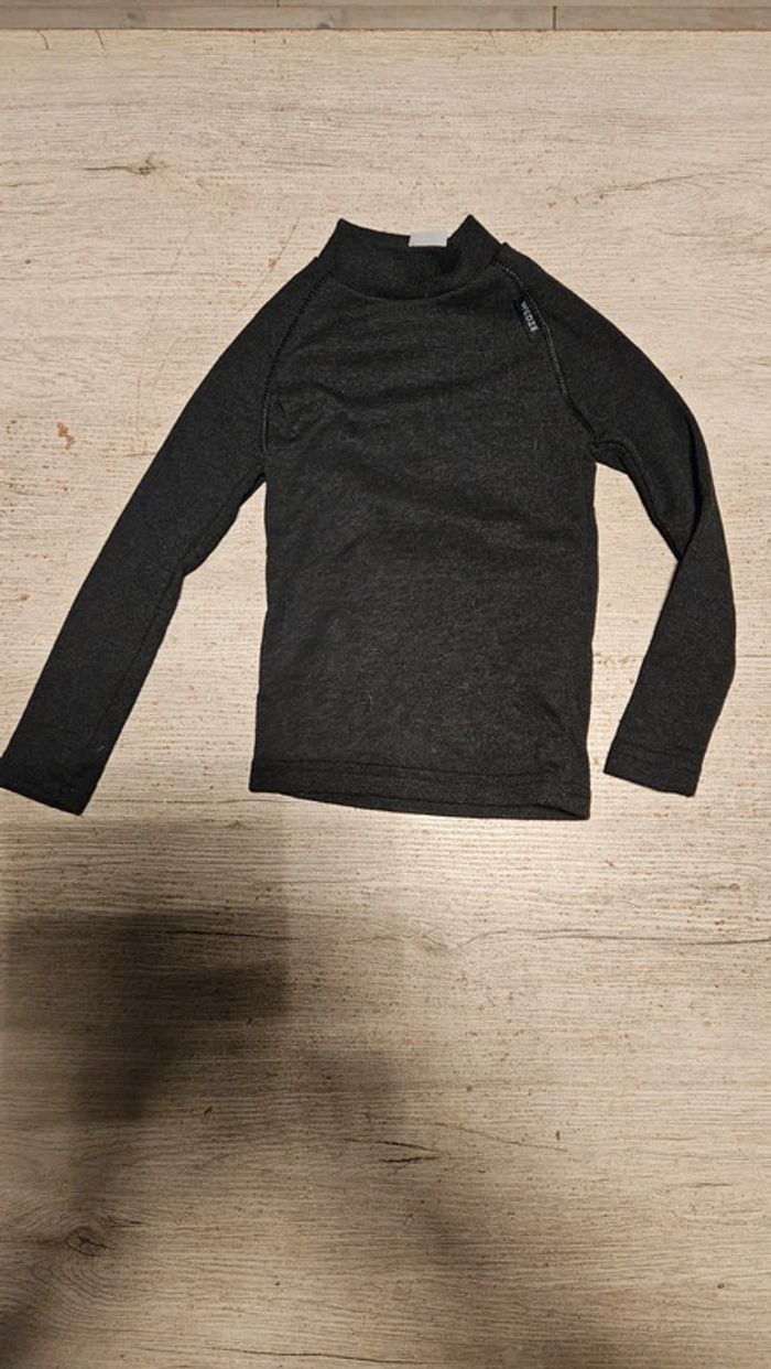 T shirt thermique, manches longues, gris foncé, Wed'ze, 4 ans