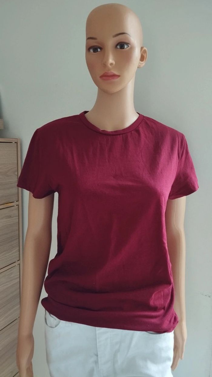 Tee-shirt bordeaux femme taille s