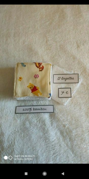12 lingettes lavables neuf