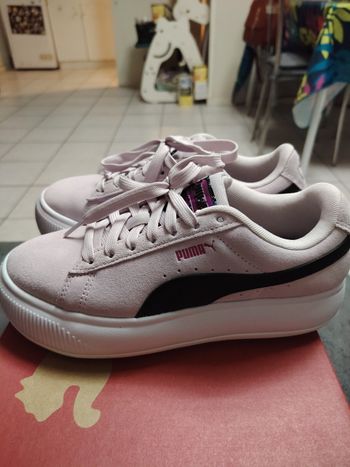 Basket puma cuir mauve