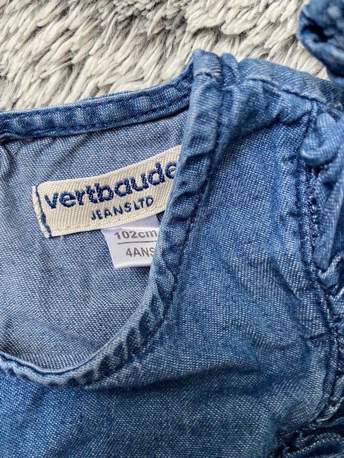 Robe en jeans avec broderies aux manches Verbaudet - 4 ans - photo numéro 3