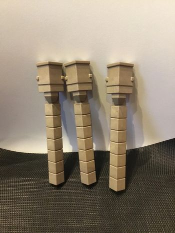 Playmobil lot 3 poteaux connecteurs d’angle gris château du lion  6000 moyen âge