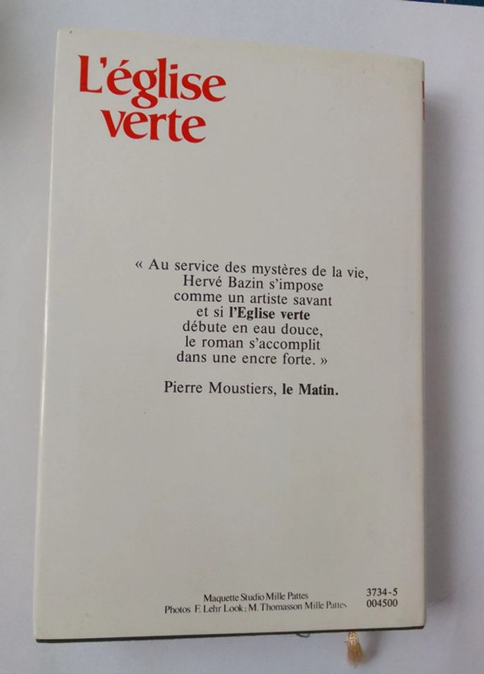 Hervé Bazin - L'église verte - photo numéro 2