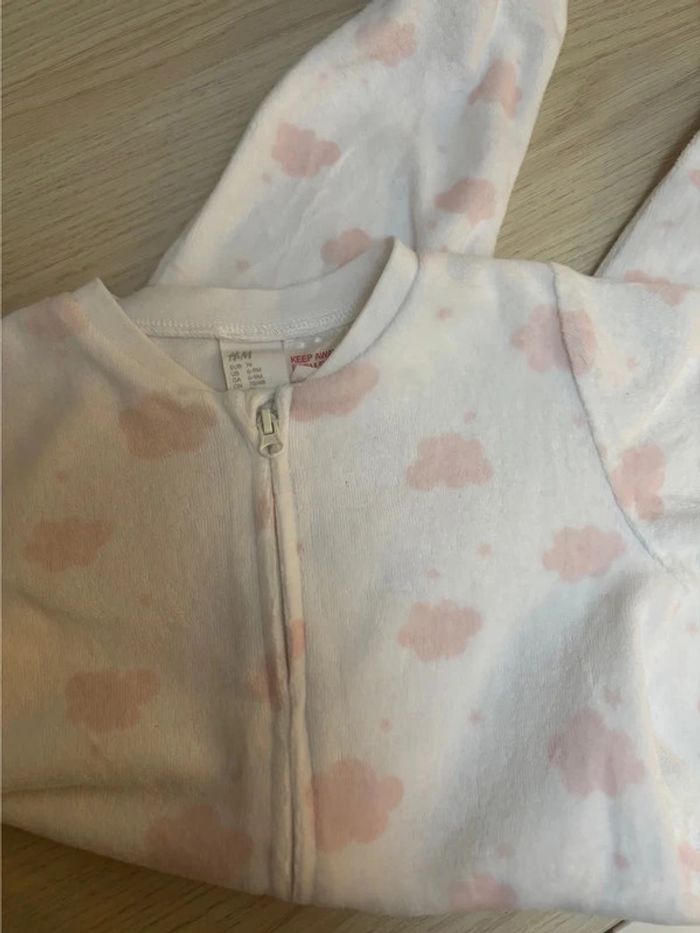Pyjama en velours blanc et nuage rose sans pied H&M - photo numéro 5