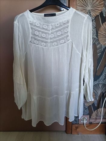 Blouse broderie dentelle blanc