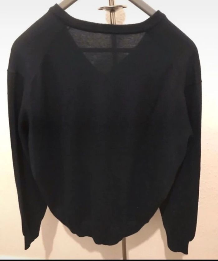 Haut pull été col v manches longues bleu marine taille 40 - photo numéro 2