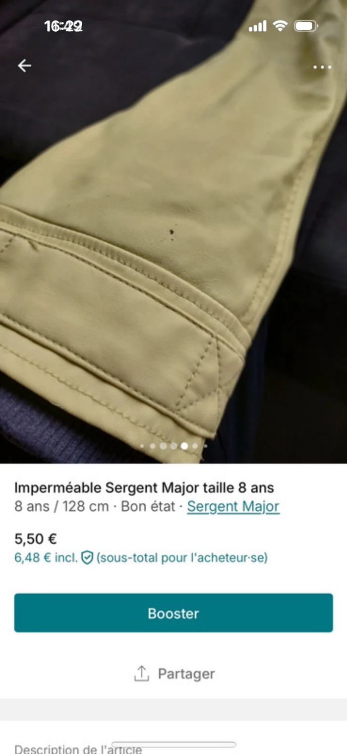 Imperméable Sergent Major taille 8 ans - photo numéro 8