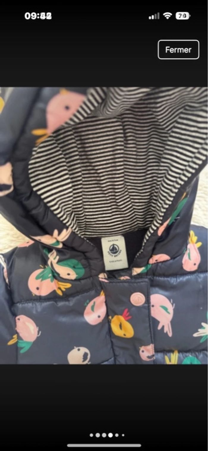 Doudoune comme neuf petit bateau 6 mois - photo numéro 3