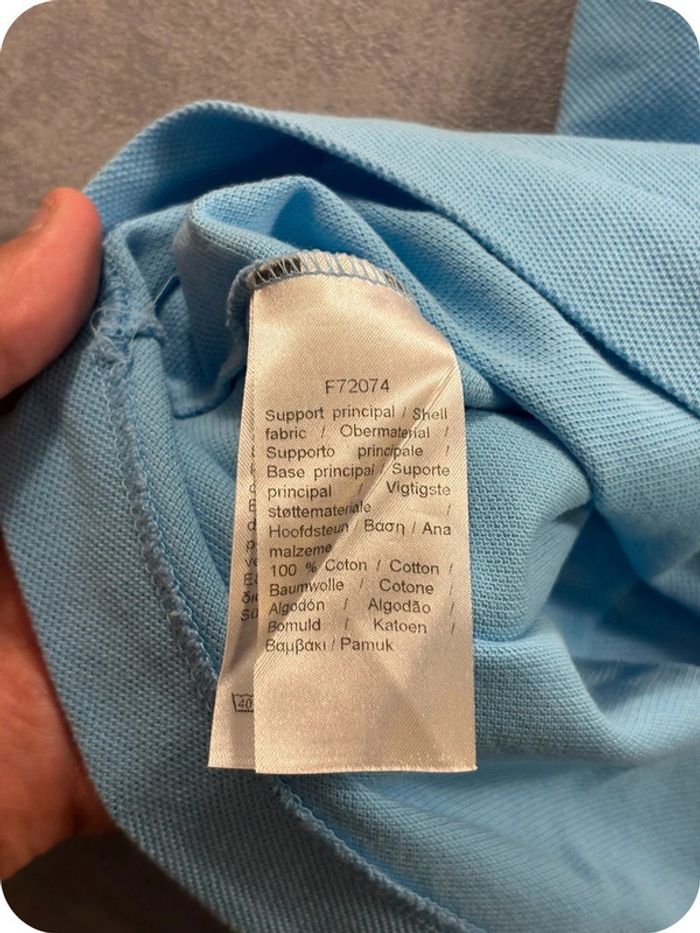 Polo Lacoste Bleu Clair logo brodé vert Taille L - photo numéro 5