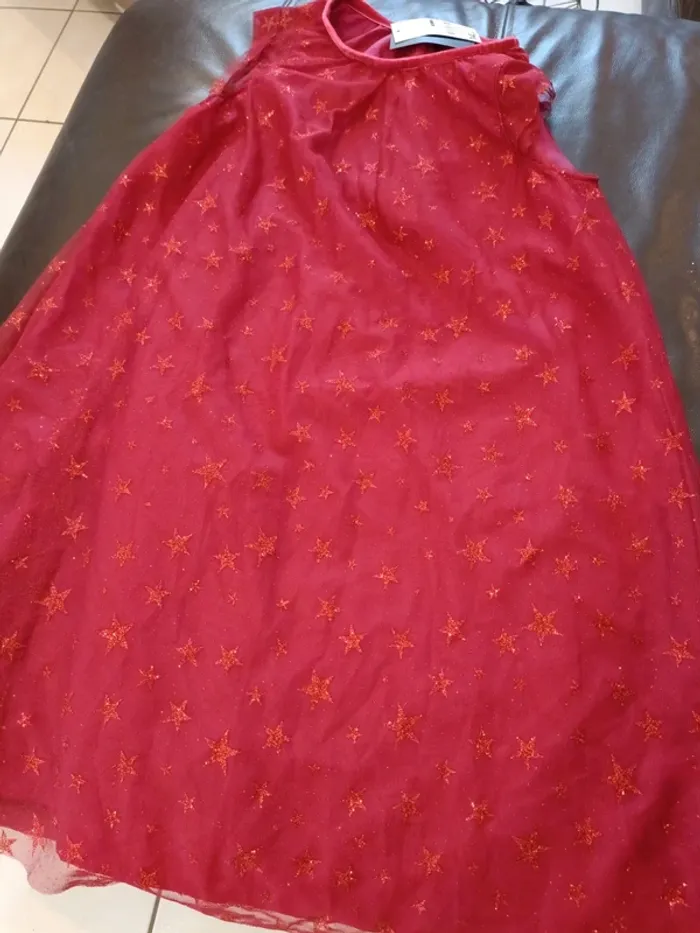 Robe rouge noël 13 14 ans tex etoiles - photo numéro 3