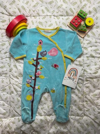 pyjama grenouillère turquoise ouverture devant 12 mois du pareil au même