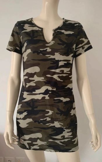 Robe d’été kaki camouflage manches courtes taille M ou 38