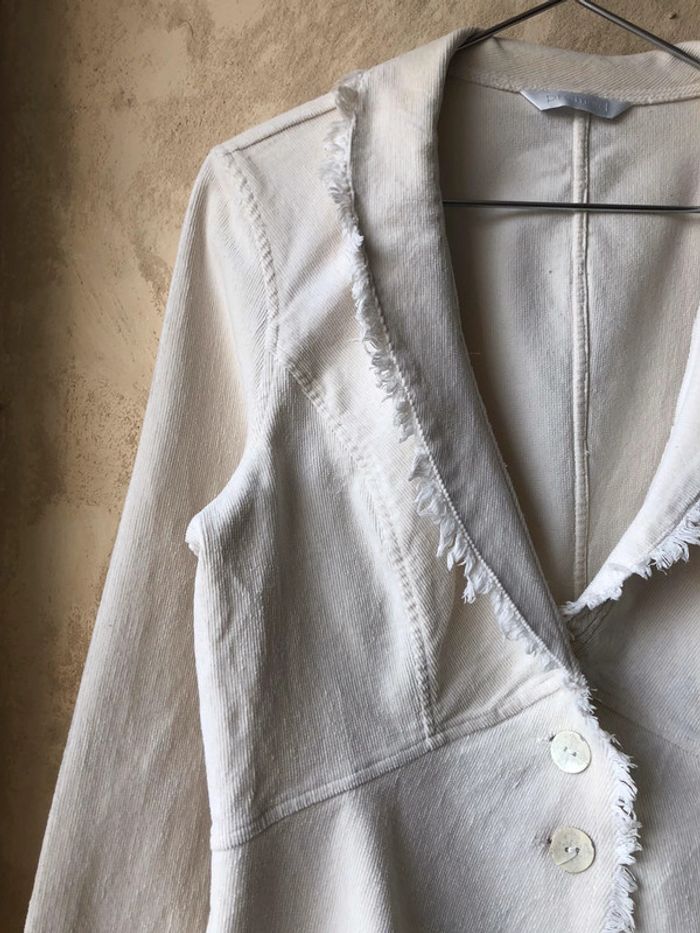 Veste en velours crème vintage Y2K M - photo numéro 3