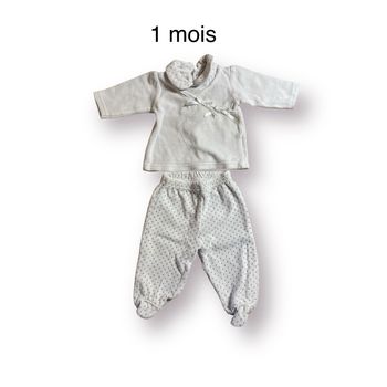 Kimadi Pyjama 2 pièces blanc Taille 1 mois
