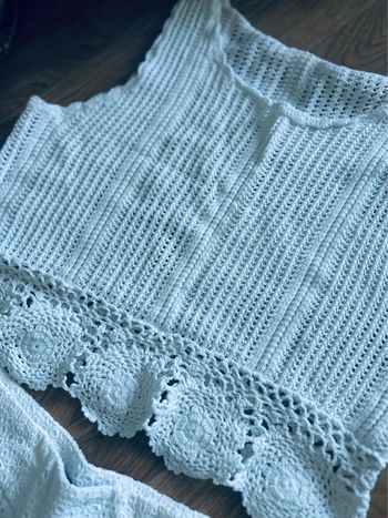 Jolie haut femme  été en crochet maille bohème taille M