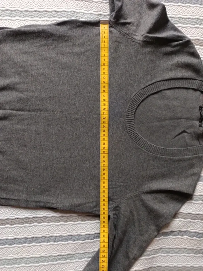 Pull fin gris viscose/coton, t.S - photo numéro 8