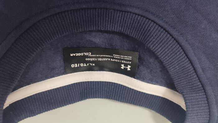 Vêtement vintage de marque Pull Under Armour bleu foncé coupe ajustée XL #D84 - photo numéro 2