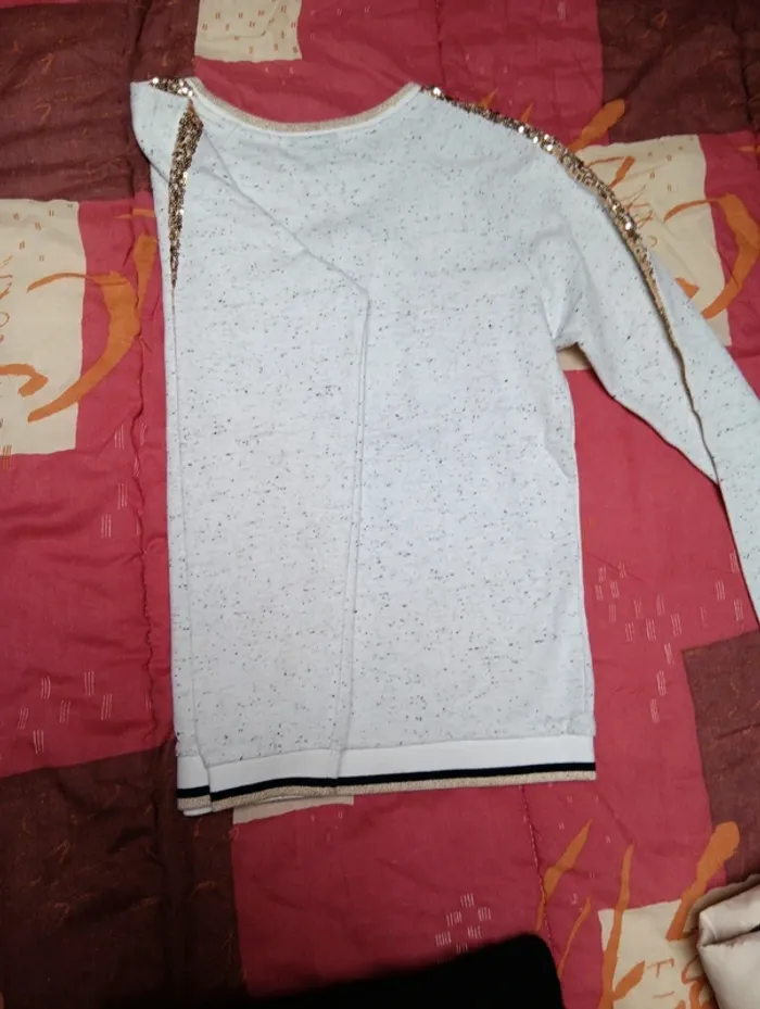 Sweat fille JBC gris blanc chiné - photo numéro 8