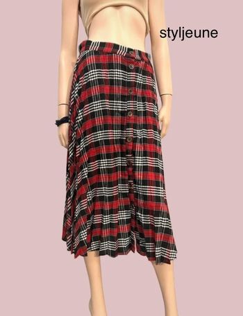 Belle jupe longue plissée À carreaux Zara taille M