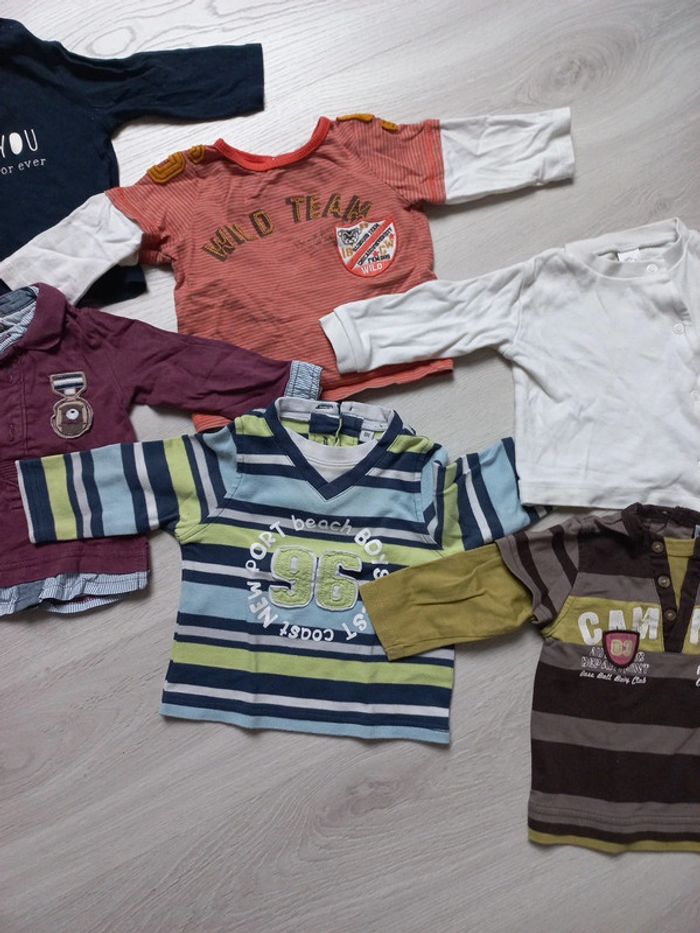 Lot de 6 tee-shirts manches longues 6 mois - photo numéro 3