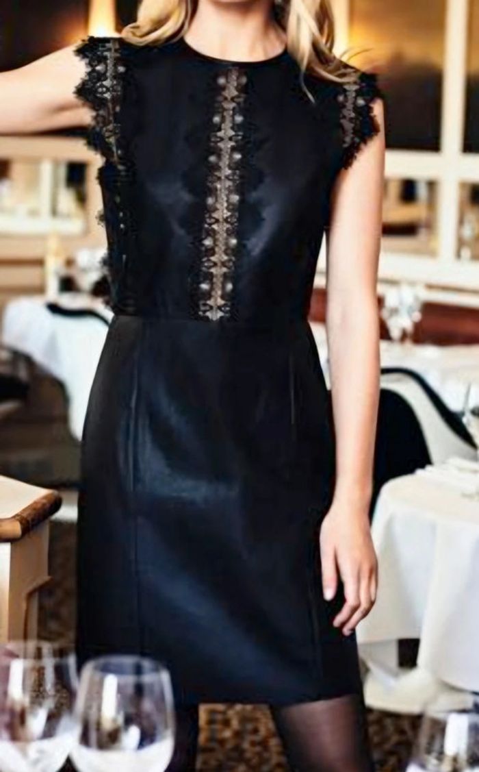 Robe simili cuir noire Georgia May Jagger Morgan neuve t 38 - photo numéro 2