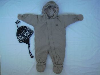 Combinaison pilote beige + péruvien - 6 mois