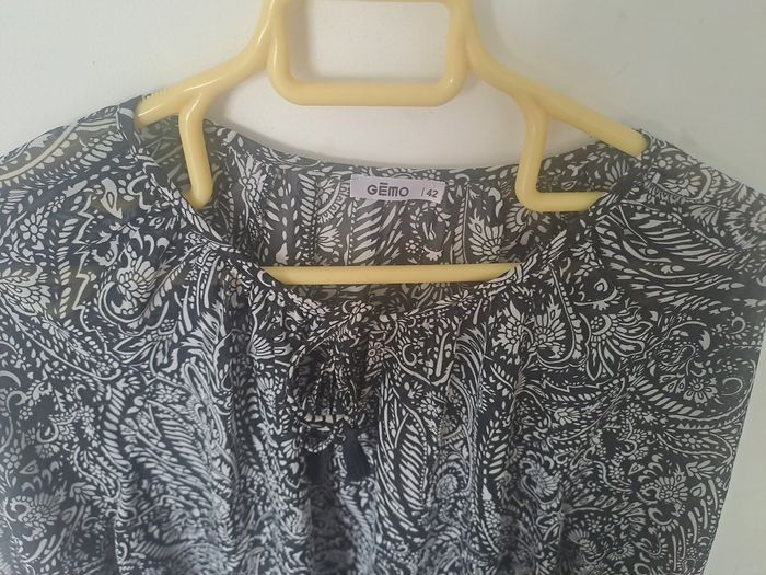 Blouse légère noir blanc transparent Gemo Taille 42 - photo numéro 7